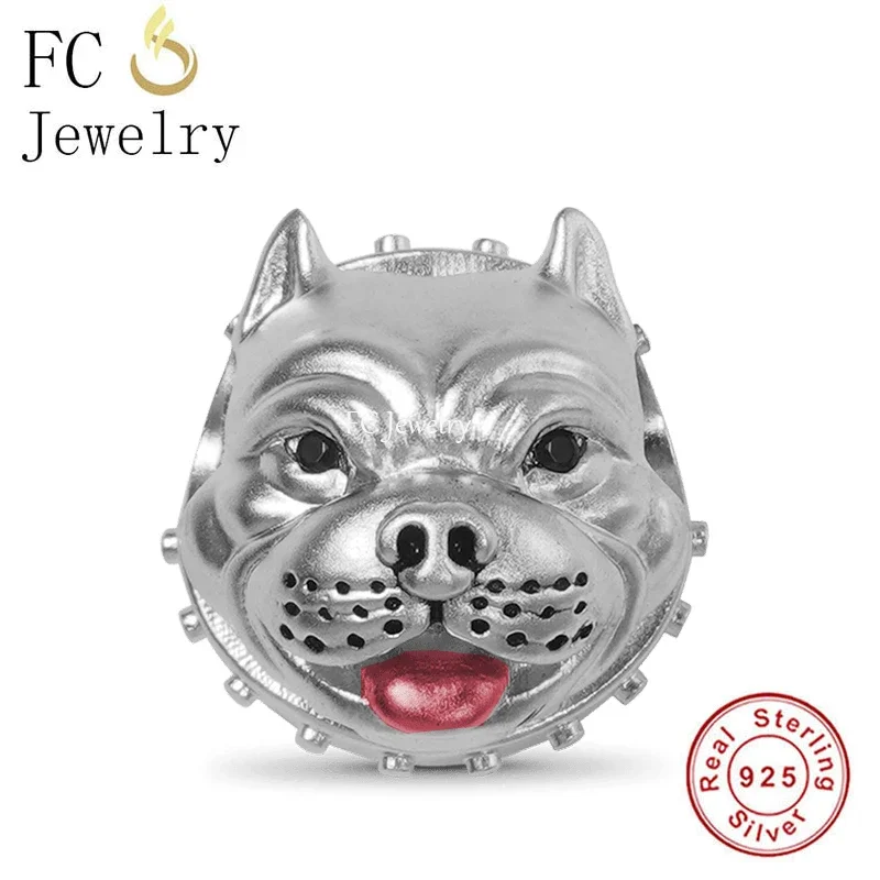 

FC Jewelry Fit Original Pan Charms Bracelet 925 Sterling Silver American Bully Pitbull Bead For Making Women Berloque 2022