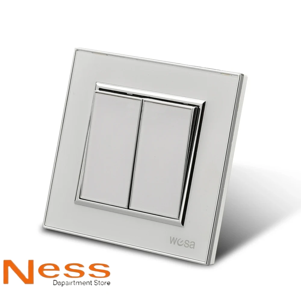 NESS مرآة أكريليك 2 USB مقبس الحائط الأبيض مع منفذ كهربائي قياسي الاتحاد الأوروبي التوصيل الأرضي مقبس الطاقة مثبطات اللهب #6