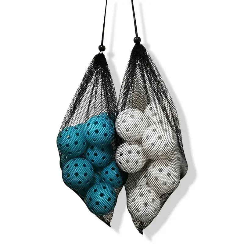 

74mm 40 Holes Floating Pickleball 26g Plastic Outdoor Training Pickle Balls With Black Storage Net Bag 12Pcs Set