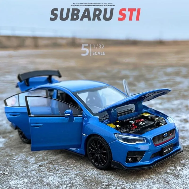 

1/32 Subaru STI 2016 Toy Car, JACKIEKIM Diecast Metal Racing Model Lighting Doors Openable Educational Collection Gift For Boy