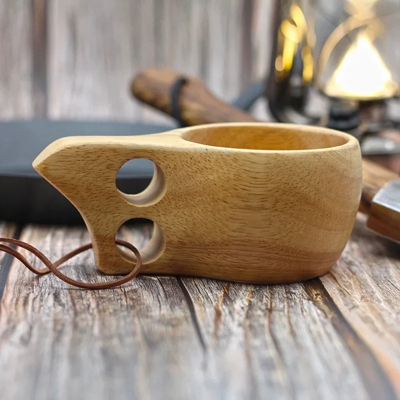 

Уличные кружки из цельного дерева, портативный ремешок для кемпинга, Финляндия, чашка ручной работы, большая емкость, чашки для молока, кофе