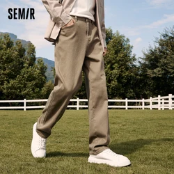 Semir Jeans Men 2023 New Autumn and Winter Fashion Retro Commuter Pants Simple Khaki Loose Straight Trousers