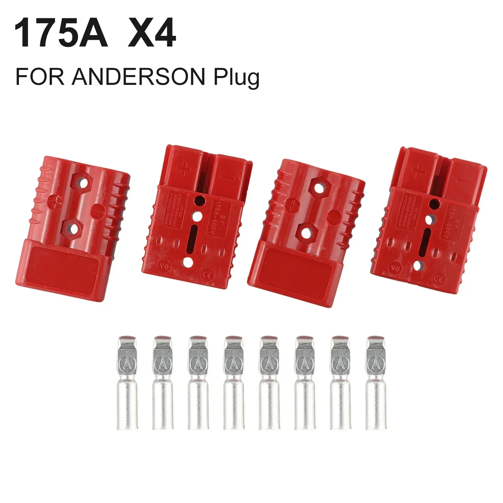 Compatible with Various Vehicle Types 4X For ANDERSON Plug Cable Terminal Battery Power Connector 175 Amp Grey/Red