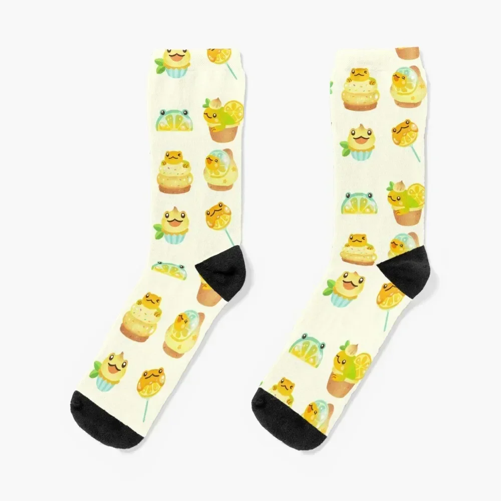 Sweet Lemon frog Socks japanese fashion tennis Socks Women Men's