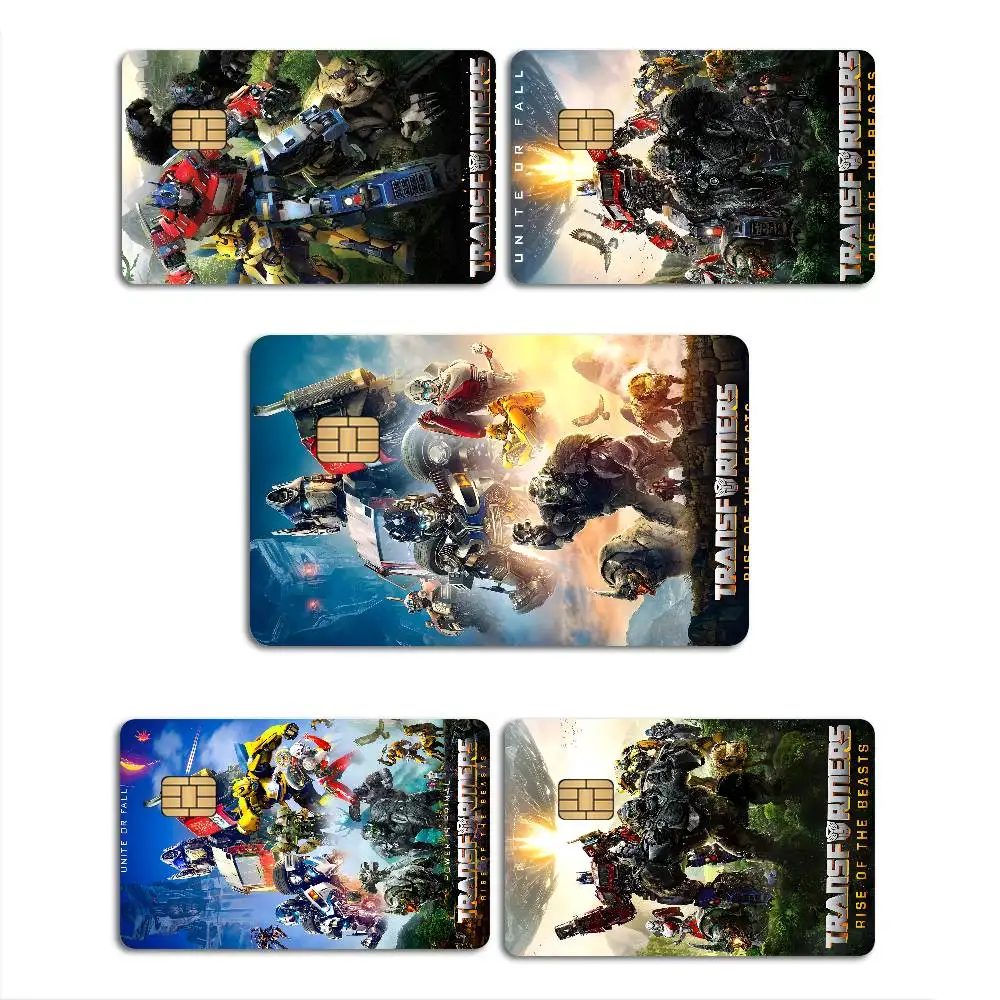 Transformers Rise of the Beasts Series Film Credit Card Skin Stickers No Residue Water Proof for VISA Credit Card Access Card