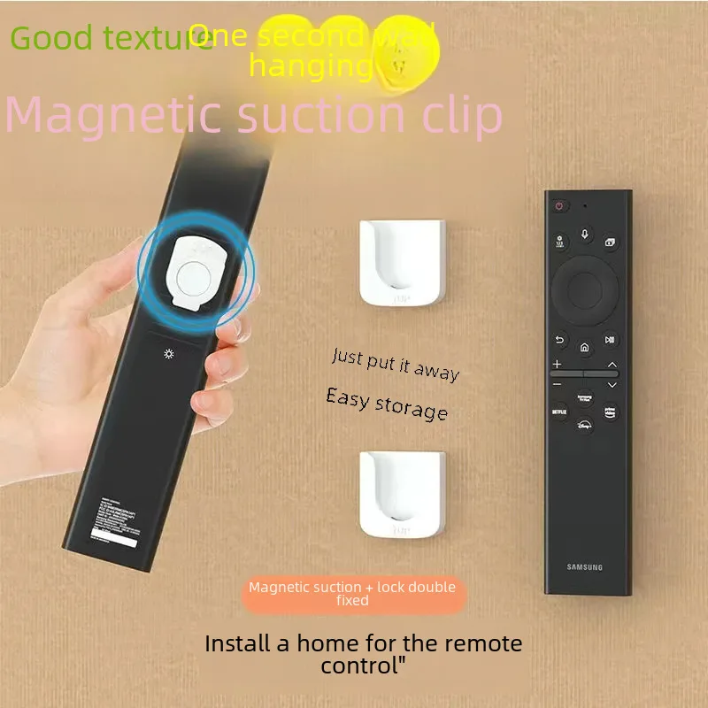 

Remote Control Magnetic Hook Strongly Adhesive Suction Cup Wall-Mounted Buckle Air Conditioner Remote Control Storage Rack Punch