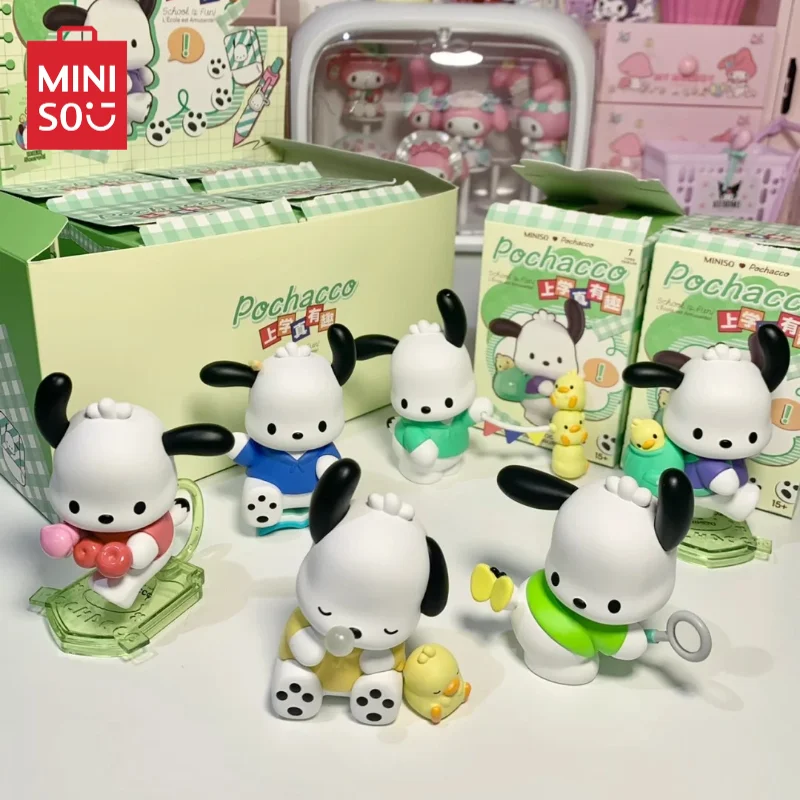 Miniso Sanrio Pachacco Going To School Is Really Fun Series Blind Box Model Cute Animated Toy Ornaments Children's Birthday Gift