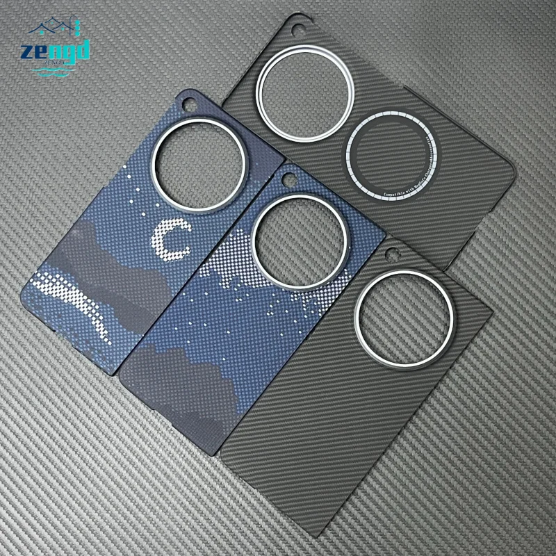 

For OPPO Find N6 Aramid Fiber Magnetic Phone Case Lightweight Perforated Metal Ring Slim Protective Cover