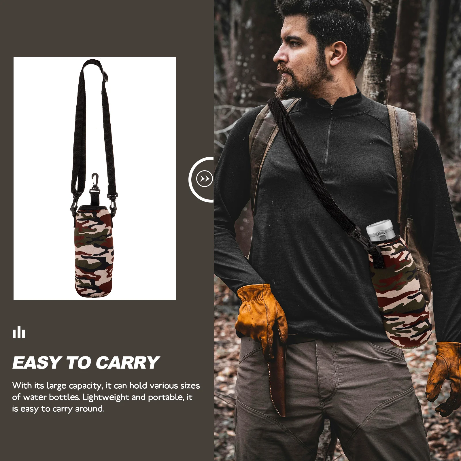 

Water Bottle Cup Protective Covers Portable Holder Sets Straps Accessories Fine Production Process Safe Touch Easy Use