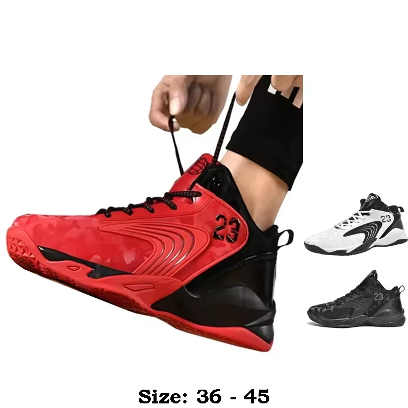 

Высококачественная повседневная кожаная спортивная обувь для мужчин с буквенным принтом, новинка 2025 36, 45, уличные баскетбольные кроссовки, черные, красные