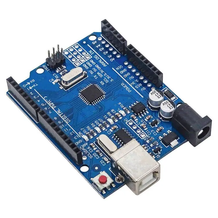 UNO R3 Board ATmega328P Development Board with Pin Header and Cable Compatible with Arduino IDE Projects