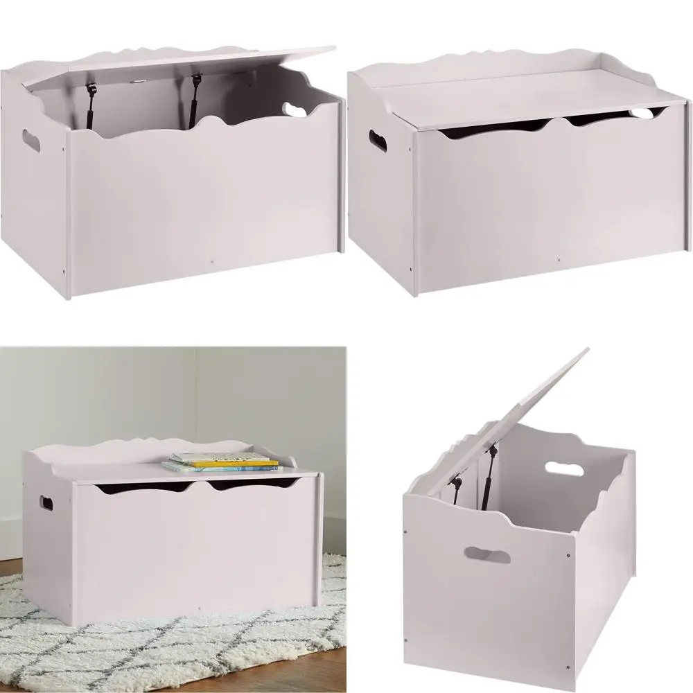 

Gray Wooden Toy Storage Chest, 30 x 18 x 19, Organizer for Kids