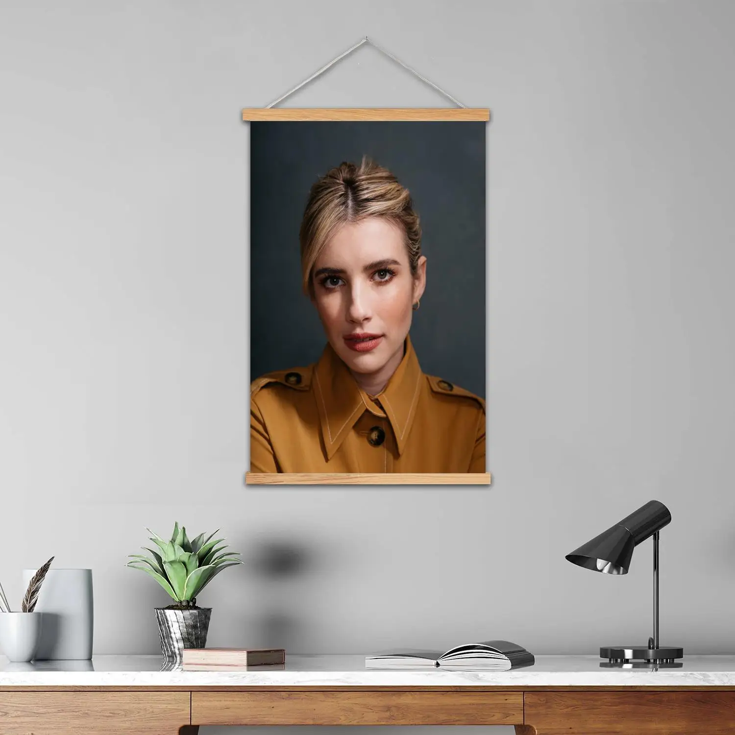 إيما روبرتس مؤطرة جدار اللوحة قماش ملصق فني، جدار الفن الحديث الأسرة ديكور غرفة نوم الملصقات، اللوحة الزخرفية