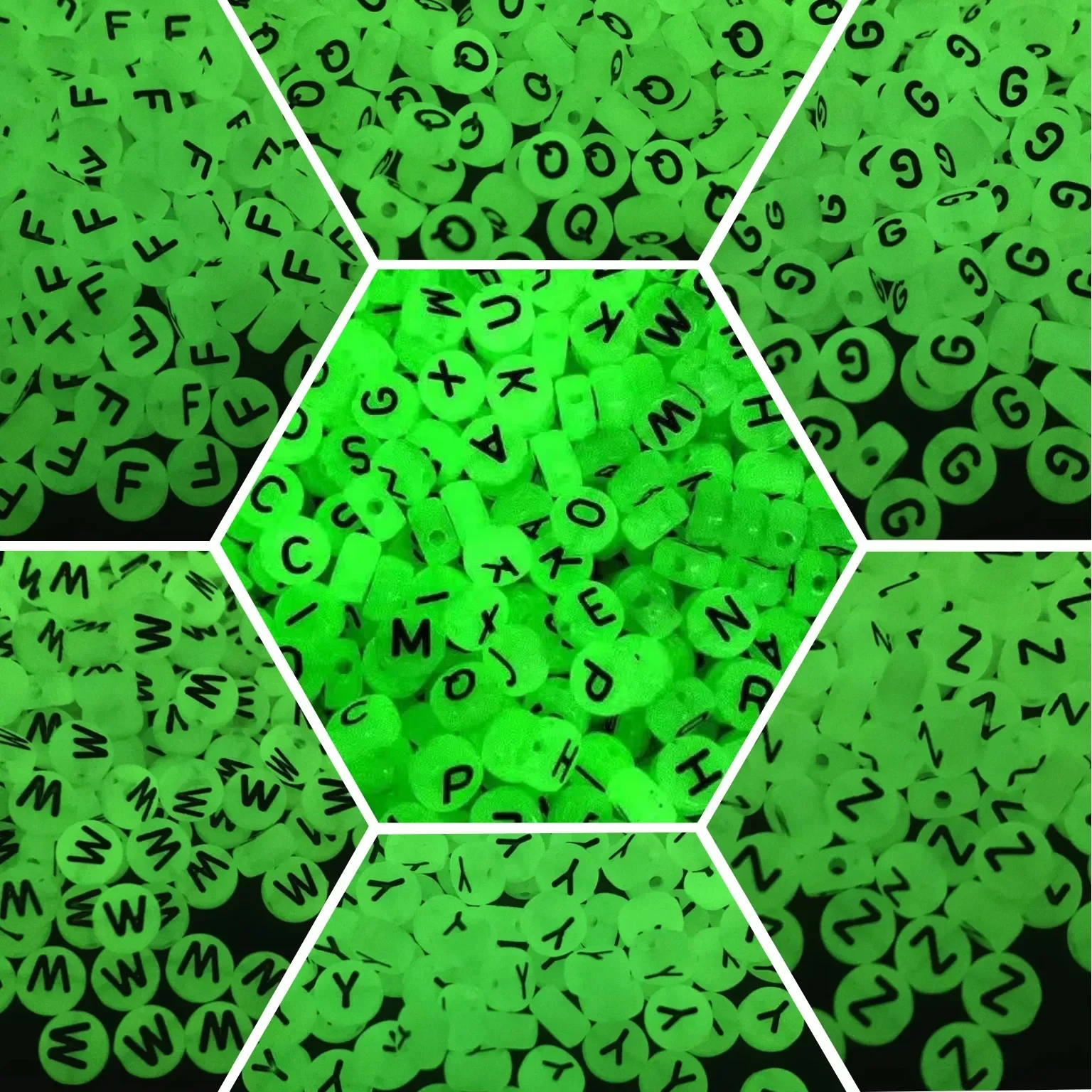 Luminous A-Z 26 Letter Beads With Holes Acrylic Round Alphabet Beads for Jewelry Making Diy Handmade Bracelet Accessories