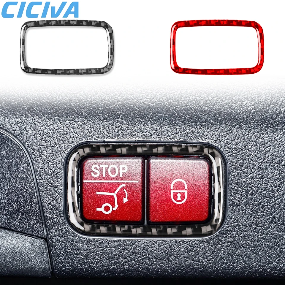 

For Mercedes-Benz GLE W167 2019-2024 Trunk button frame Decorative Trim Soft Carbon Fiber Car Internal Accessories