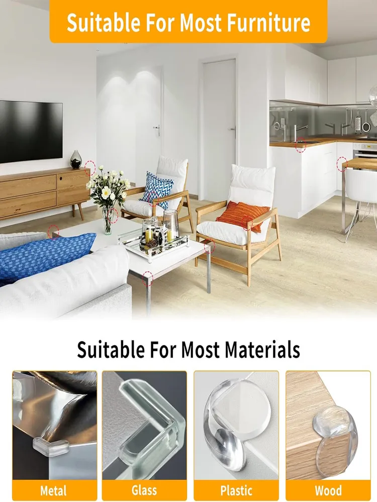 24/16/4Pcs Furniture Corner Edge Guards Soft Rubber Corner Protectors Safe from Table Corners child safety Edge Protection Cover
