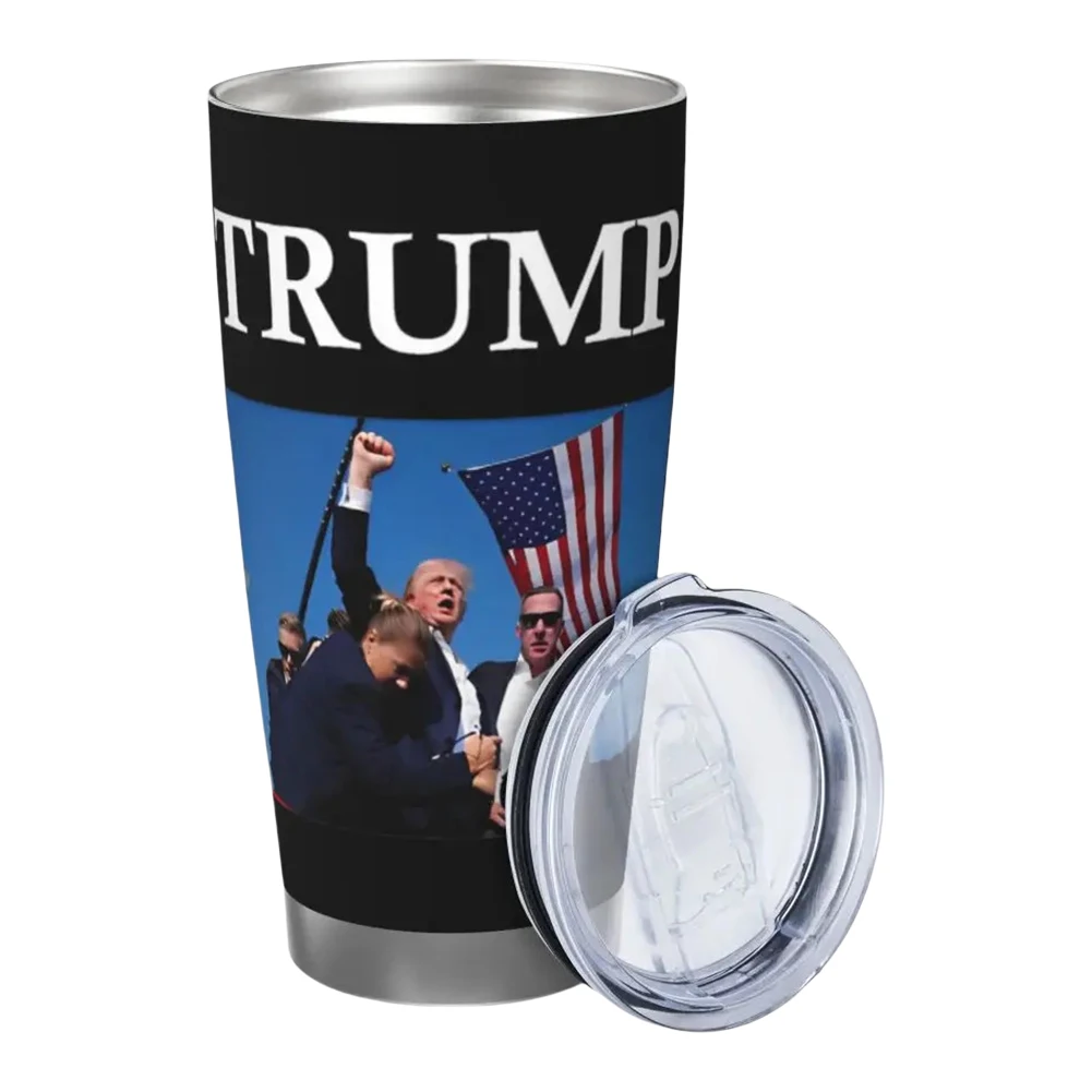 Attempt Fight Coffee Cup Trump Fighter Vacuum Insulated Tumbler Stainless Steel American Flag Vacuum Flask for Outdoor Sports