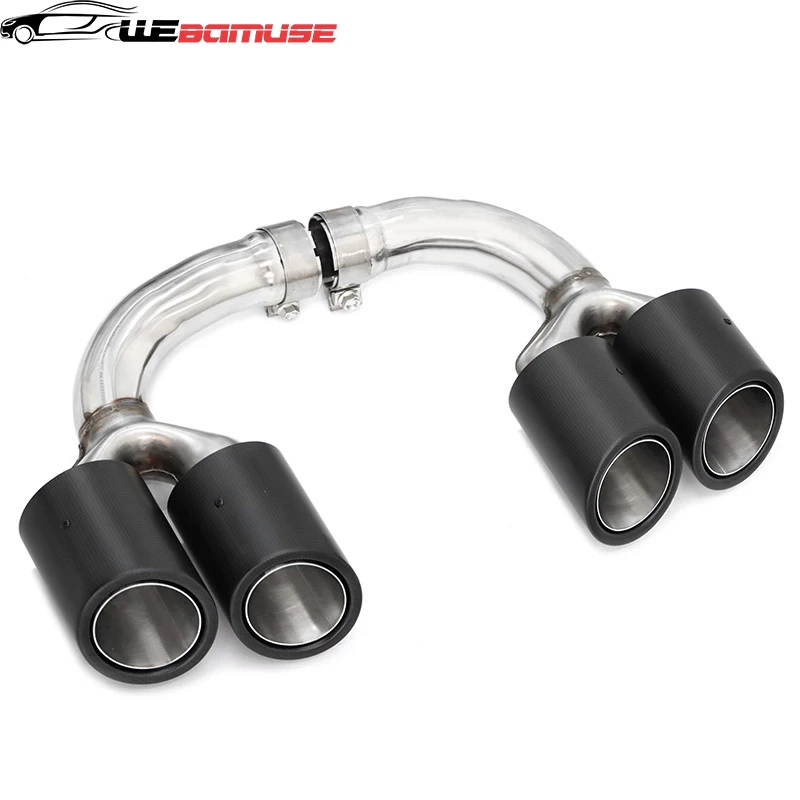 Quad Exhaust Carbon Fiber Tip For Porsche Cayenne Gasoline Cars 2018 To 2024 Muffler Tip Tailpipes Exhaust System Nozzle Tip