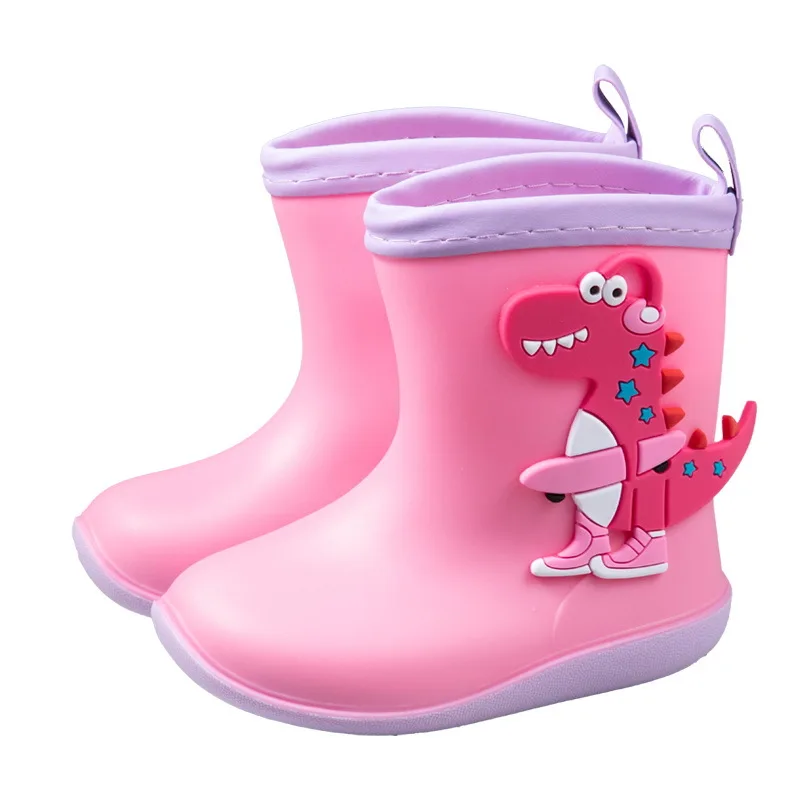 Children Rain Boots Cartoon Animals Kids PVC Waterproof Rubber Boots Boy Girl Anti Slip Water Shoes Four Seasons Botas De Lluvia