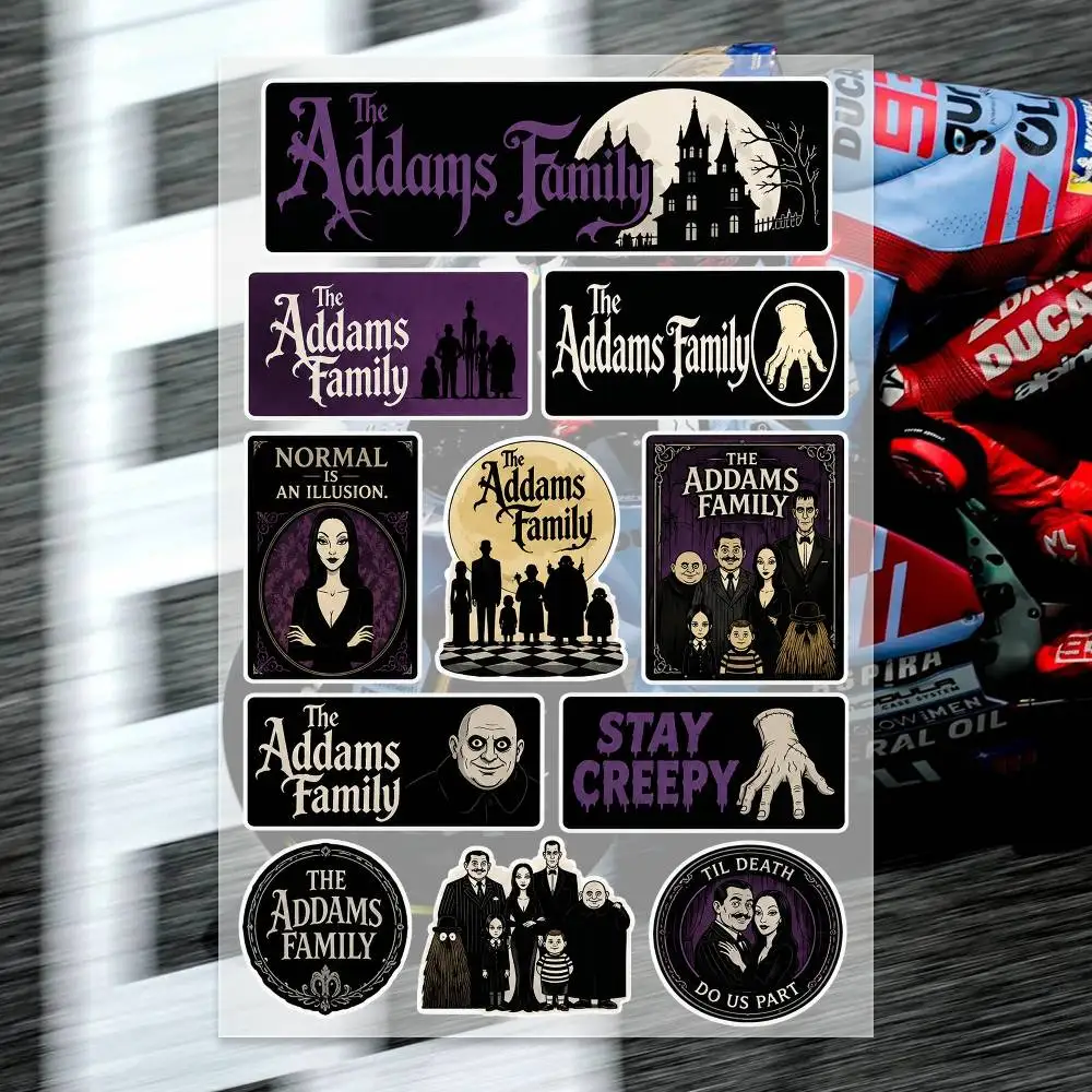 T-The Addams Family  Decal Set High Quality Printed and Cut Stickers Motorcycle Sticker
