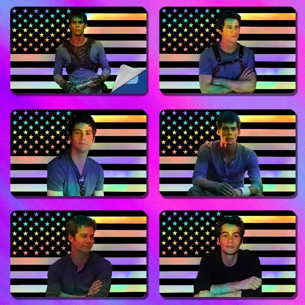 For Dylan O Brien OBrien Credit Bank Sticker ID Access Card Cover Skin Rainbow Color Laser Stickers Film
