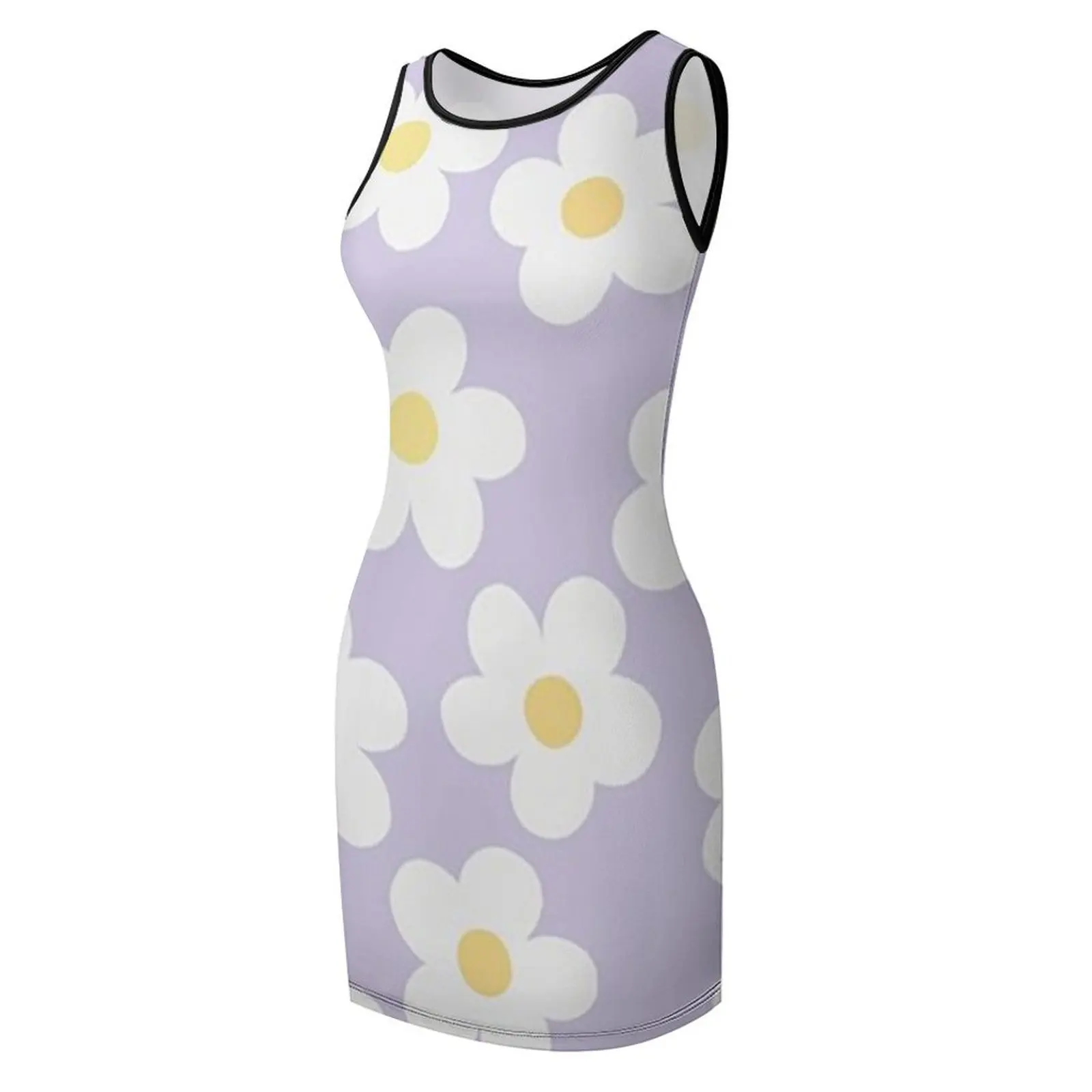 Lavender 70's Retro Flower Power Sleeveless Sundress wedding dresses for parties ceremony dresses dress for women dress summer