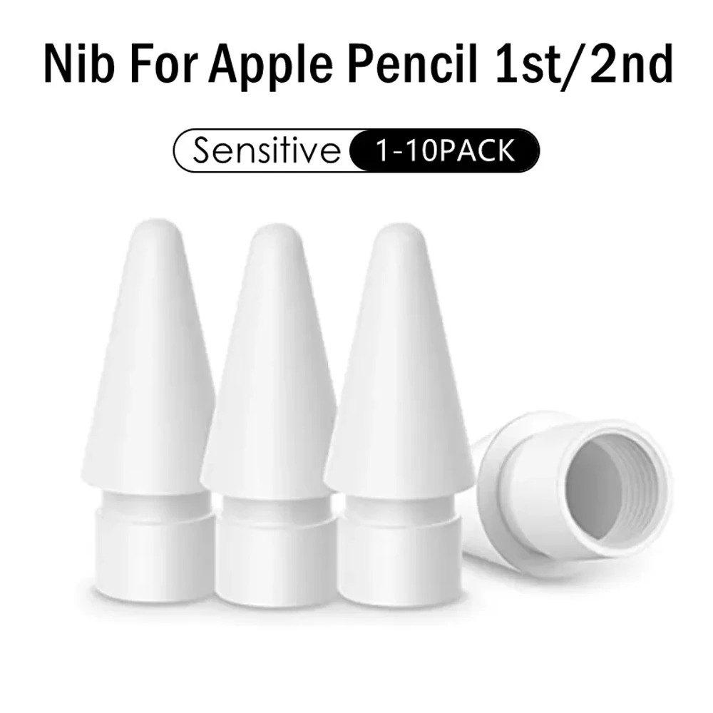 Pencil Tips for Apple Pencil 1st / 2nd Generation iPencil Sensitivity Nibs Compatible for iPad Pro Apple Pencil 1/2 Spare Nib