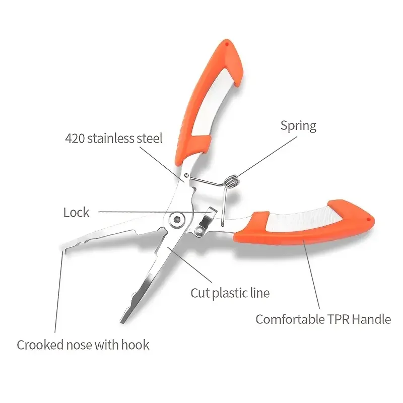 

ATISEN Stainless Steel Fishing Plier With Cover, For Opening Loop And Cutting Fishing Line, Outdoor Fishing Supplies