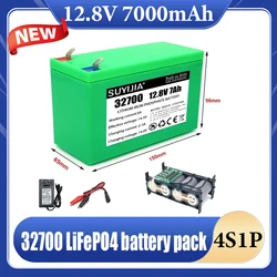 12.8V 32700 Battery Pack 7000mAh 4S1P Lifepo4 Batteries for Electric Boats Uninterruptible Power Supplies W/ 4S 40A Balanced BMS