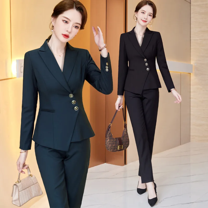 

High-End Business Suit Female Fall Winter Fashion Korean Civil Servant Interview Formal Wear Hotel Manager Workwear Suit Coat