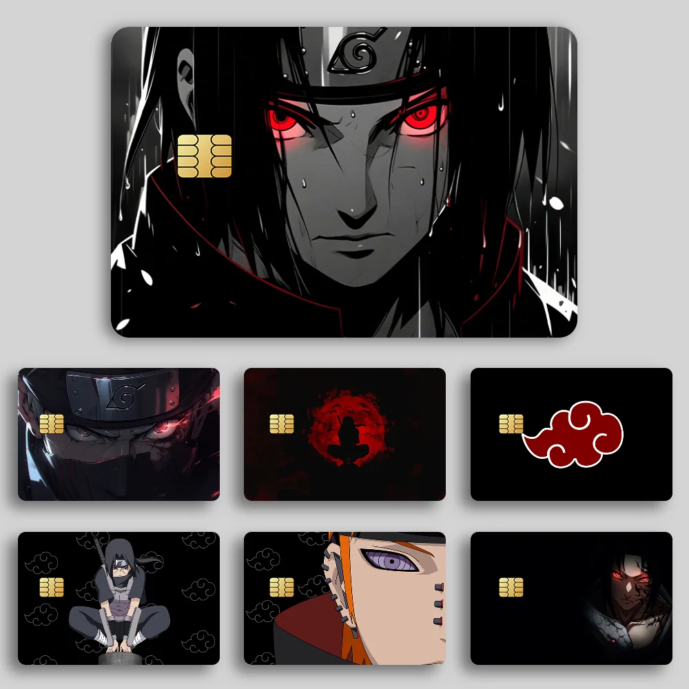 N-Narutos Uchiha Itachi Anti-Scratch Decorative Waterproof Small Chip 4PCS Card Sticker New