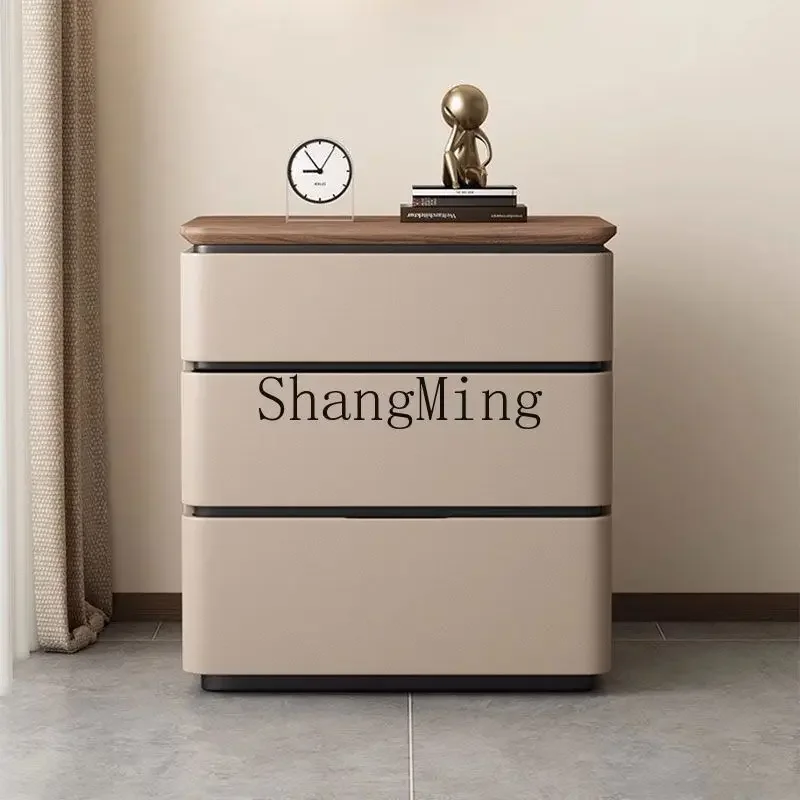 FG Home Bedroom Bedside Table Modern Simple Locker Minimalist New Solid Wood Bedside Table