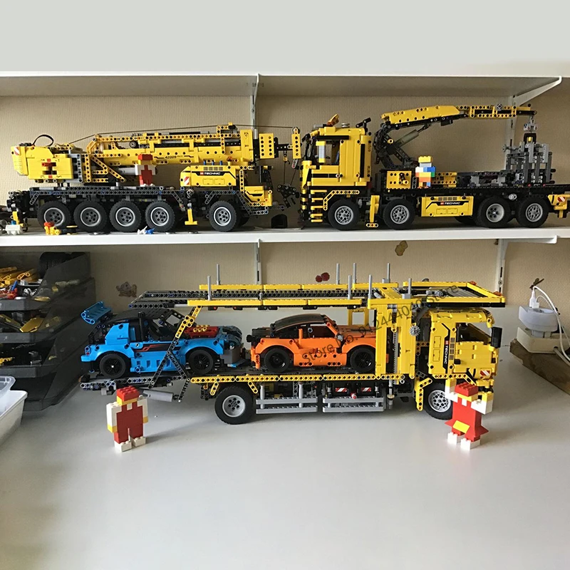 MOC Customized Set Technical Car Transporter MOD-42009 Mobile Crane MK II Model Building Blocks DIY Bricks Toys For Kids Gifts