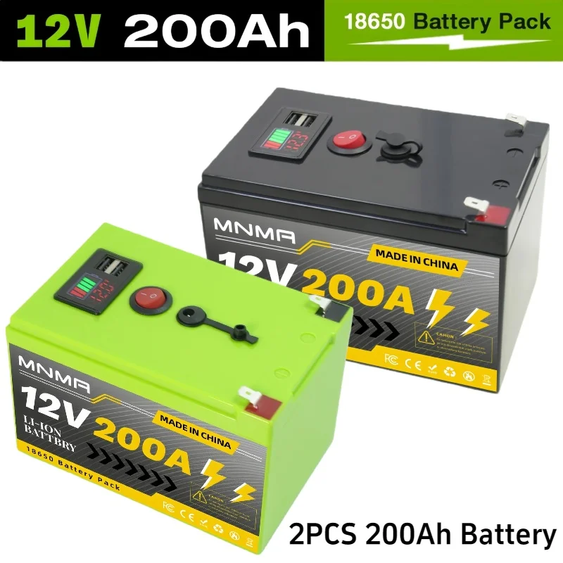 

12V 200Ah Lithium LiFePO4 Deep Cycle Battery, 4000+ Cycles Rechargeable Battery for Solar/Wind Power,Small UPS,Lighting,and More