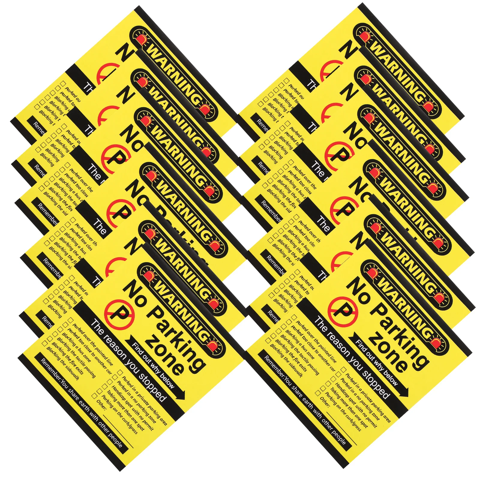 

100pcs Parking Violation Cards Funny Bad Stickers for Cars Trucks Humorous Notes Warning Signs Outdoor Tickets