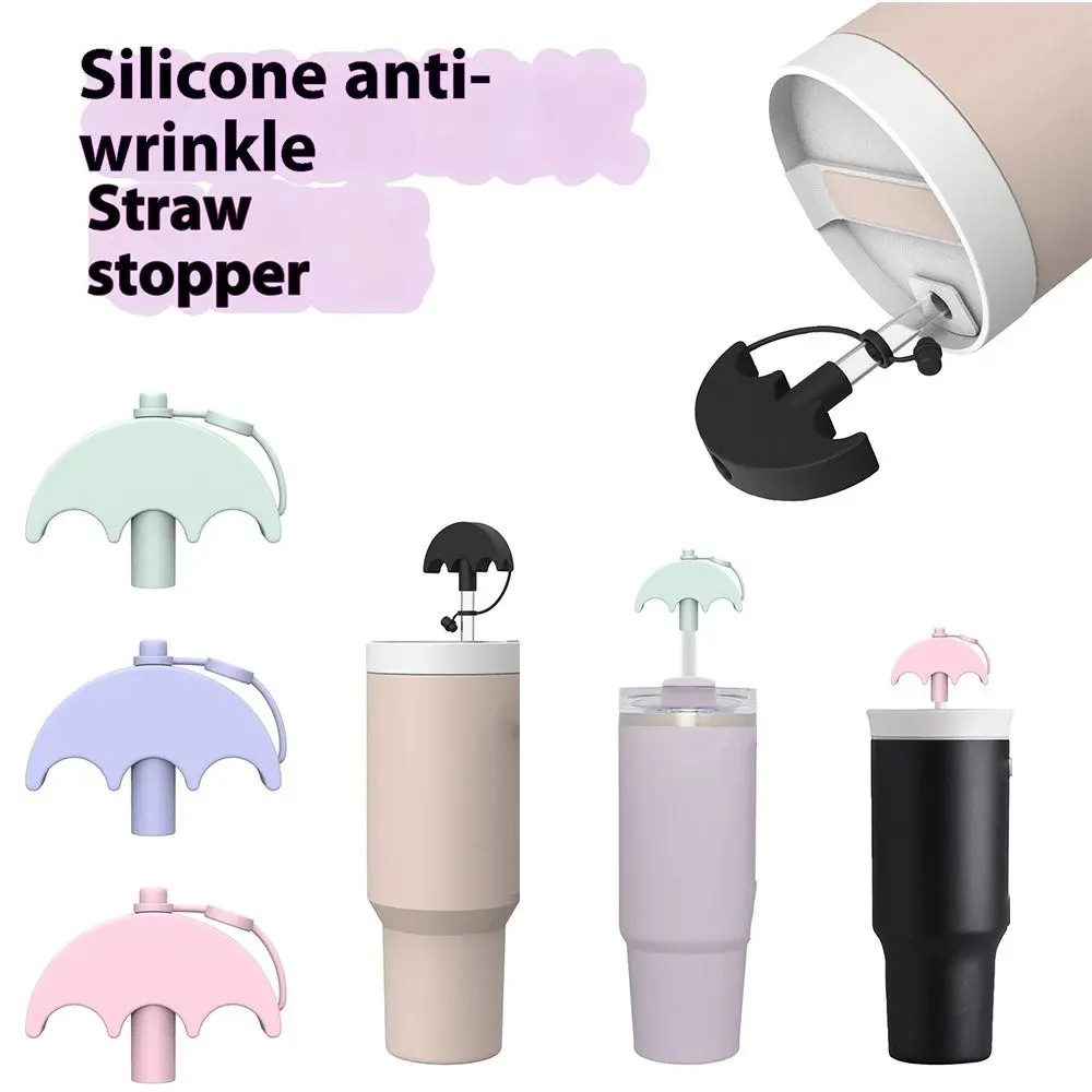 Leakproof Spill Proof Stopper Silicone Dust-proof Straw Tips Cover Anti-wrinkle Straw Cap for Stanley Cup