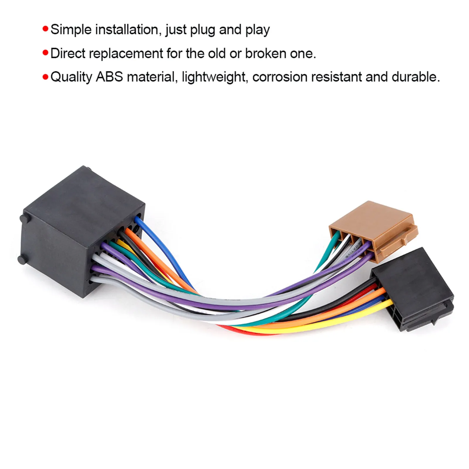 1PC Car Radio Stereo ISO Plug Wiring Harness Adapter with Input Cable Compatible for BMW E36 E46 E39