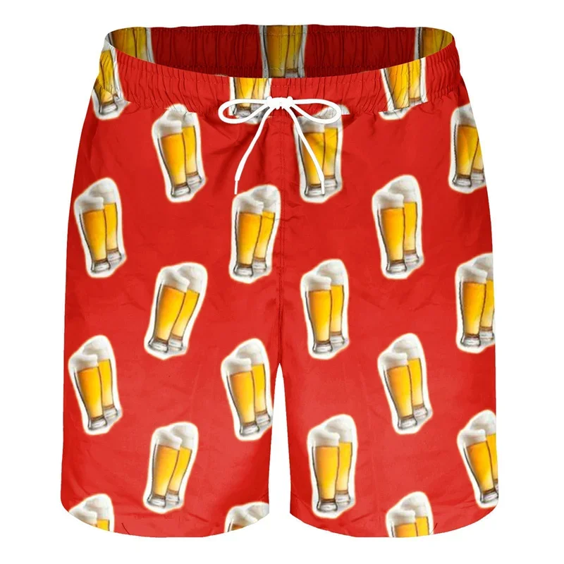 Personality 3d Print Beer Beach Shorts Men Street Short Pants Quick Dry Surf Board Shorts Hot Sale Summer Sports Gym Swim Trunks