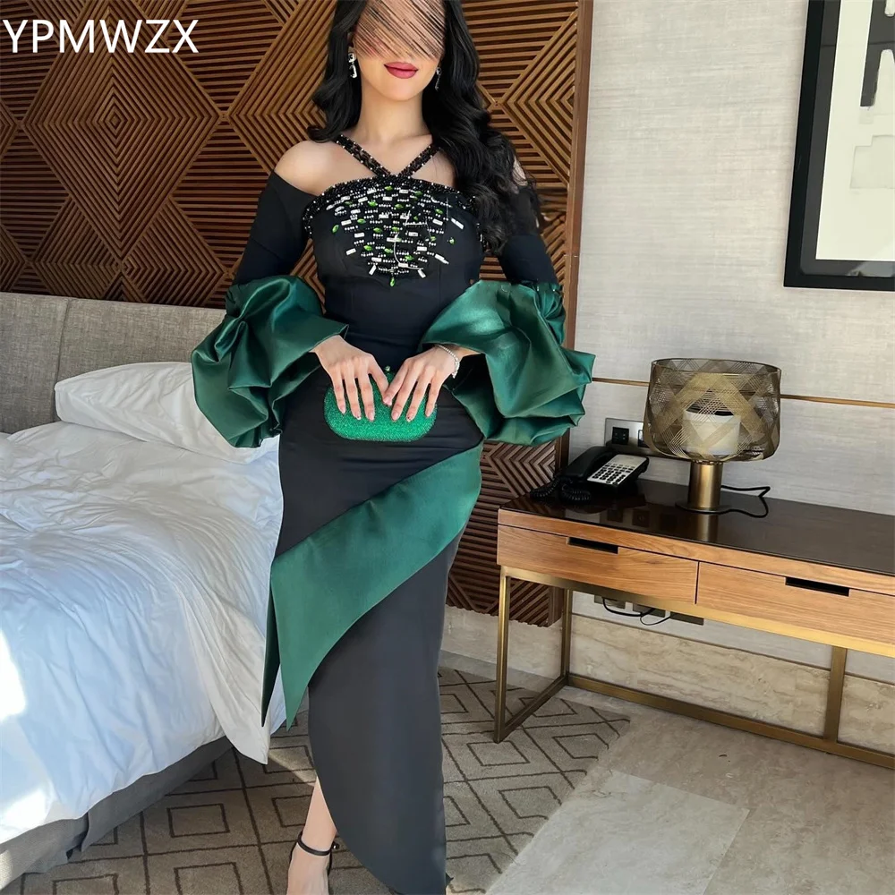 تخصيص YPMWZX الرسن غمد الطابق طول التنانير حبة فساتين المناسبات حسب الطلب