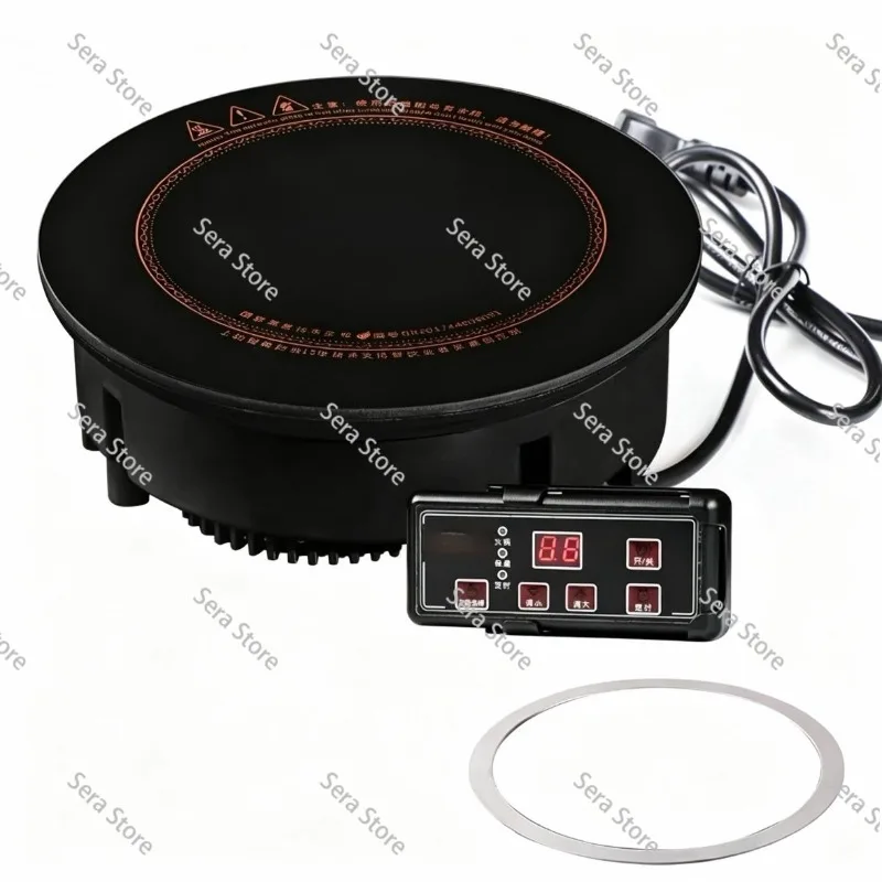 800W Single Serving Hot Pot Induction Cooker, 195mm Round Table Built-in Heating Element