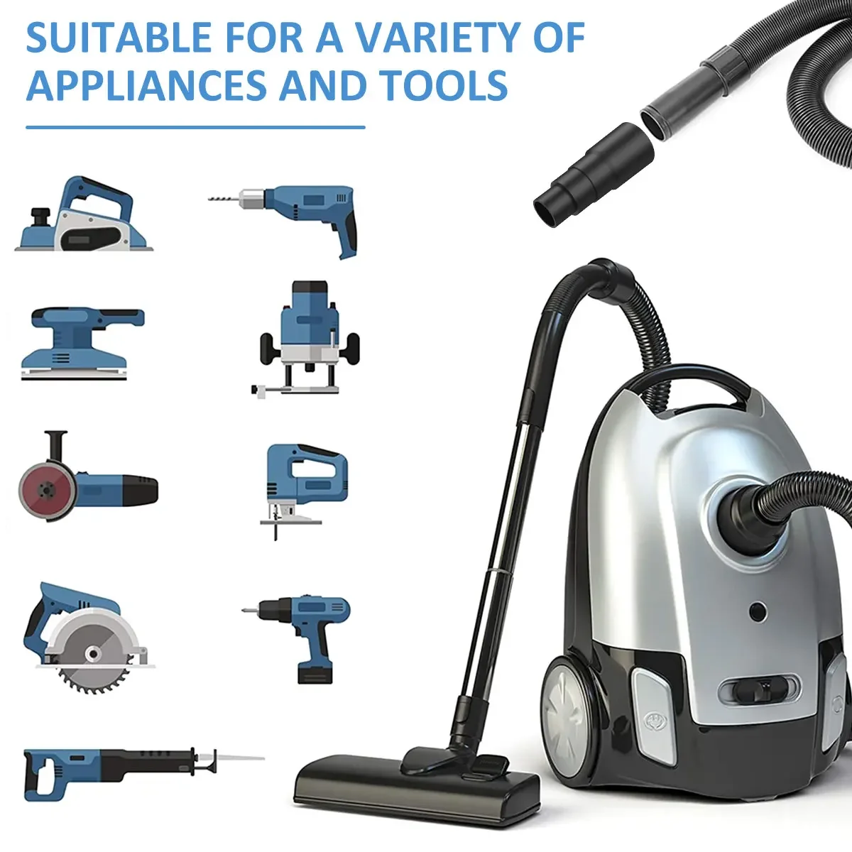 Adaptateur d'aspirateur Compatible avec Festool, 6 pièces, adaptateur de tuyau d'extraction, adaptateur de tuyau de remplacement réutilisable 23/30/34/35mm 2023