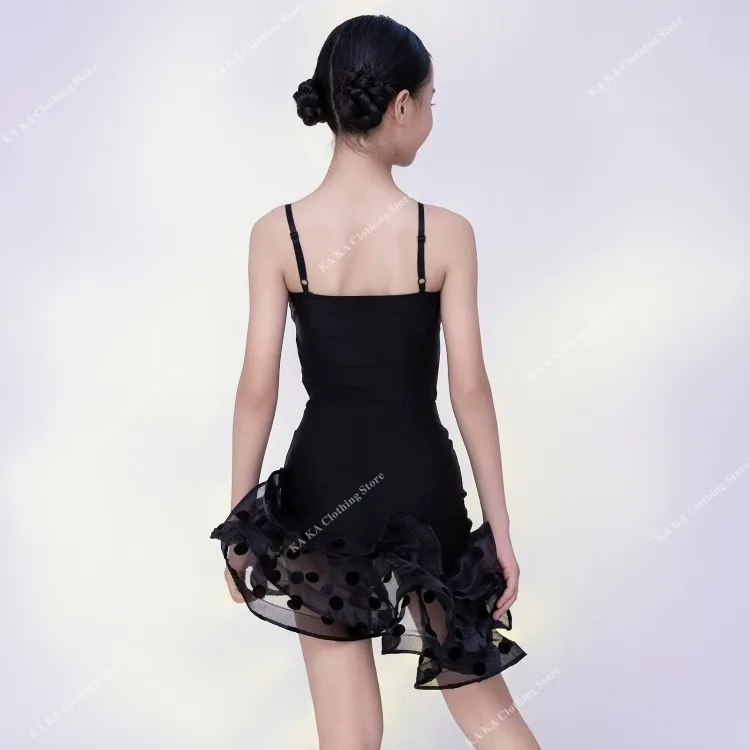 Robe de danse latine Standard Samba Rumba Tango pour filles, Costume de danse Cha Cha Salsa, robes de danse de salle de bal pour enfants