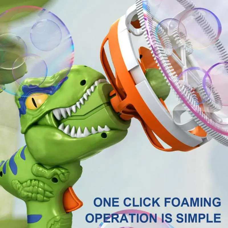 Dinosaur Electric Bubble Gun Automatic Blowing Tuba Large Soap Handheld Bubble Machine Kids Toys Birthday Party Outdoor Wedding