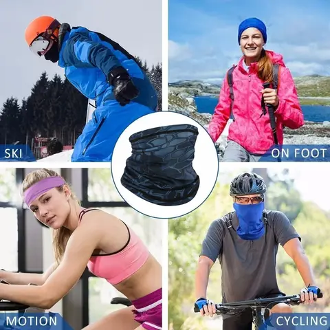 Halsduk Ansiktsskydd Motorcykel Cykel Ansiktsmask Herr Skull Cap Solskydd Löparbandana med Öronöglor 8 best sales bandana biker - №4
