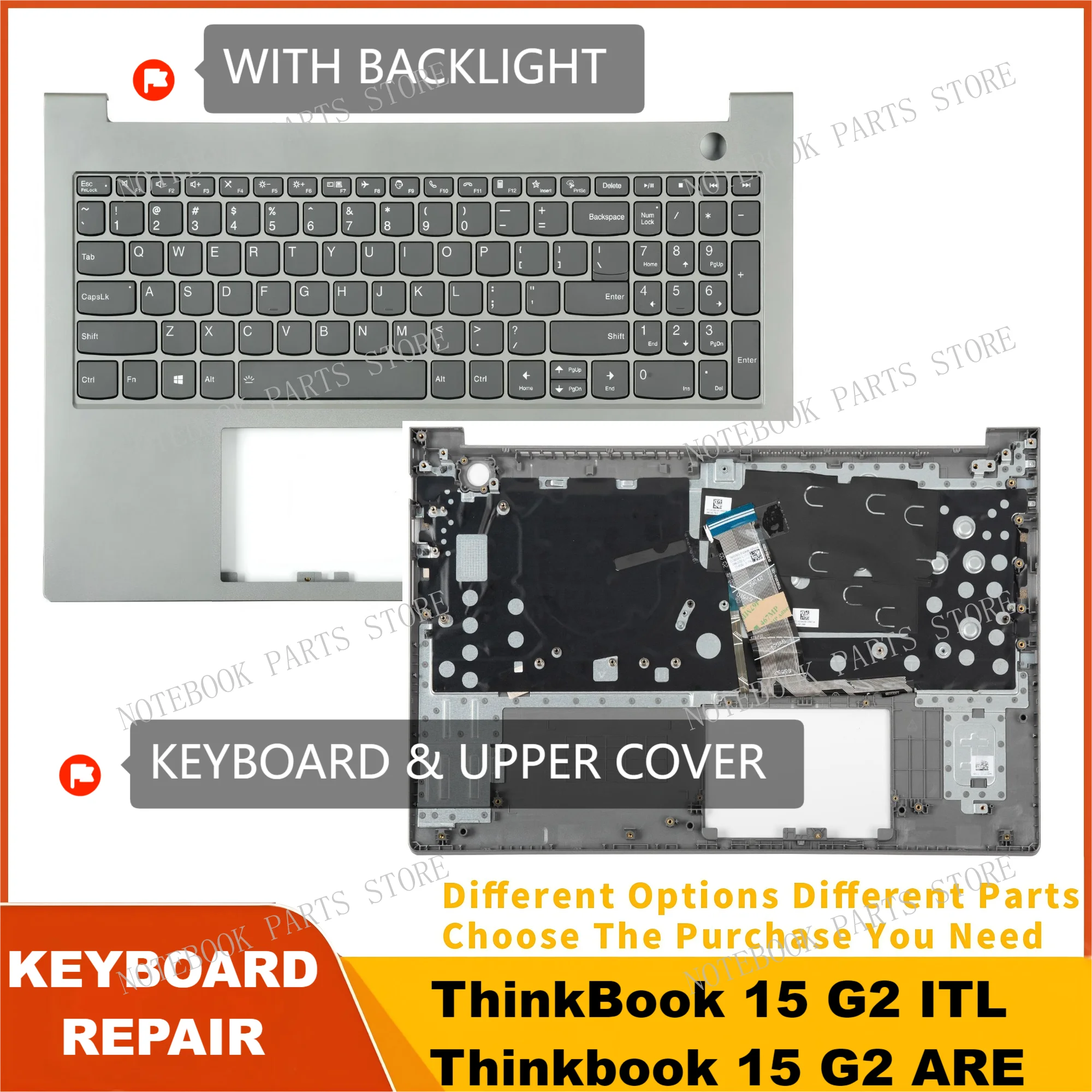 

Keyboard For ThinkBook 15 G2 ITL for Thinkbook 15 G2 ARE F10 with Phone Key Back Light Laptop Housing Parts Replace