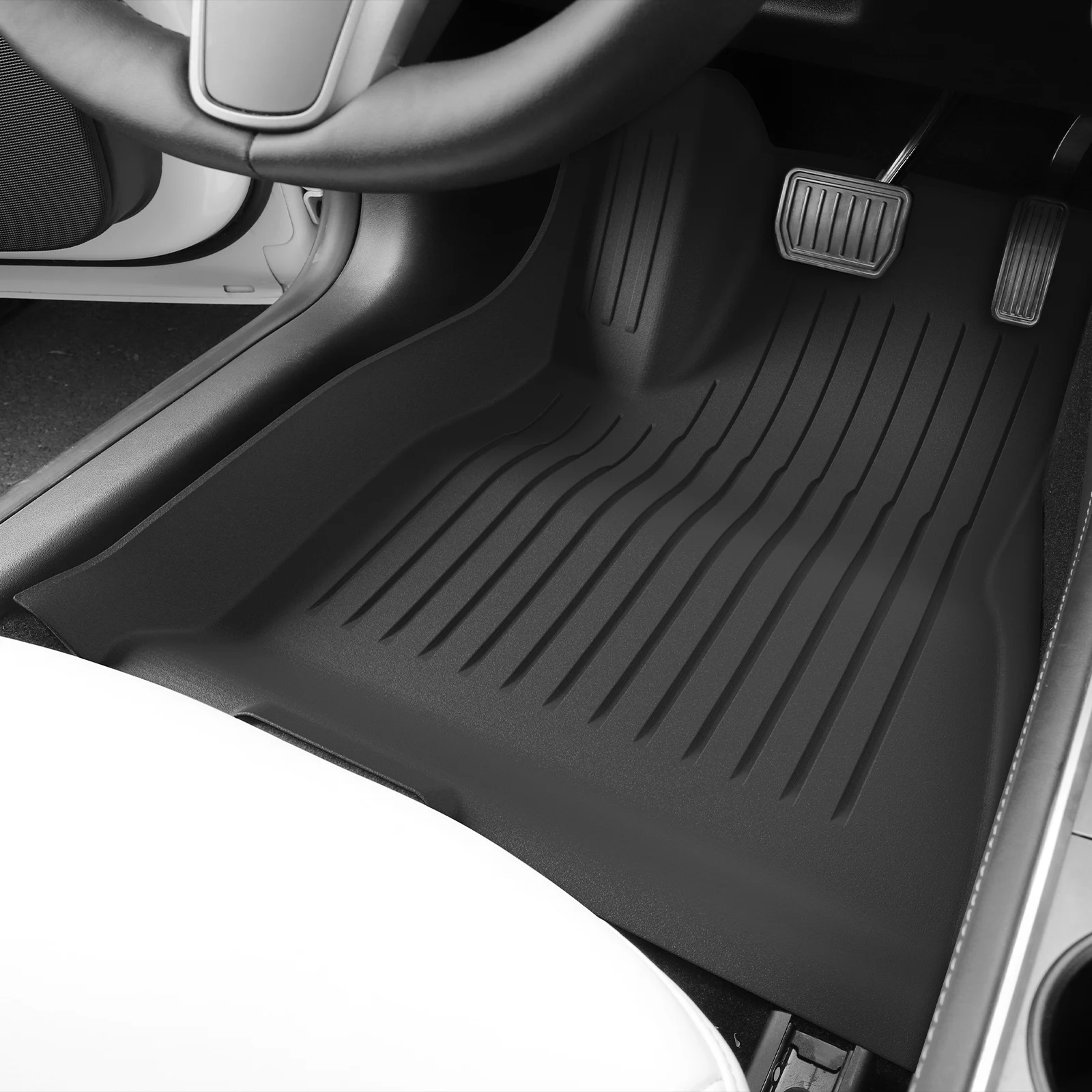 Fußmatten für Tesla Model 3 2021 2022 2023, Kofferraummatte, 3D TPE, wasserdicht, schützend, schwarz – Detail 5