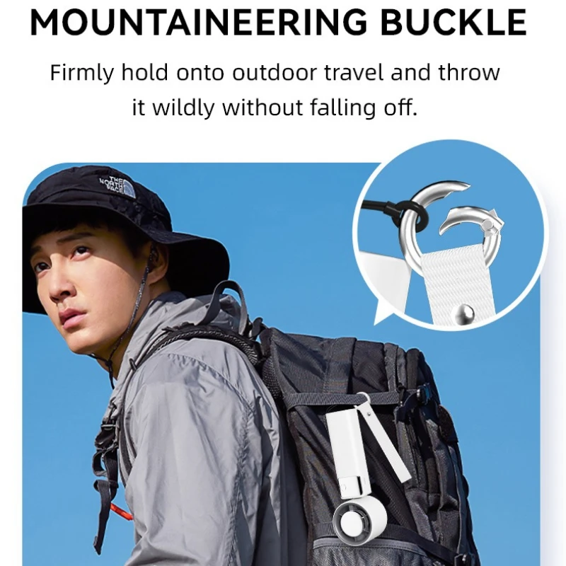 야외 냉각용 휴대용 소형 선풍기, 아이스 컴프레스, 강력한 풍력, 휴대용 USB 충전, 마운틴 버클 팬