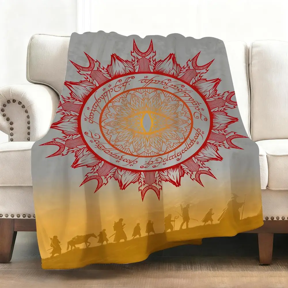 

Мягкое фланелевое одеяло L-Lord of the Ring, теплое, приятное для кожи покрывало на колено для дивана, офисной кровати, путешествий, зимы, больших размеров