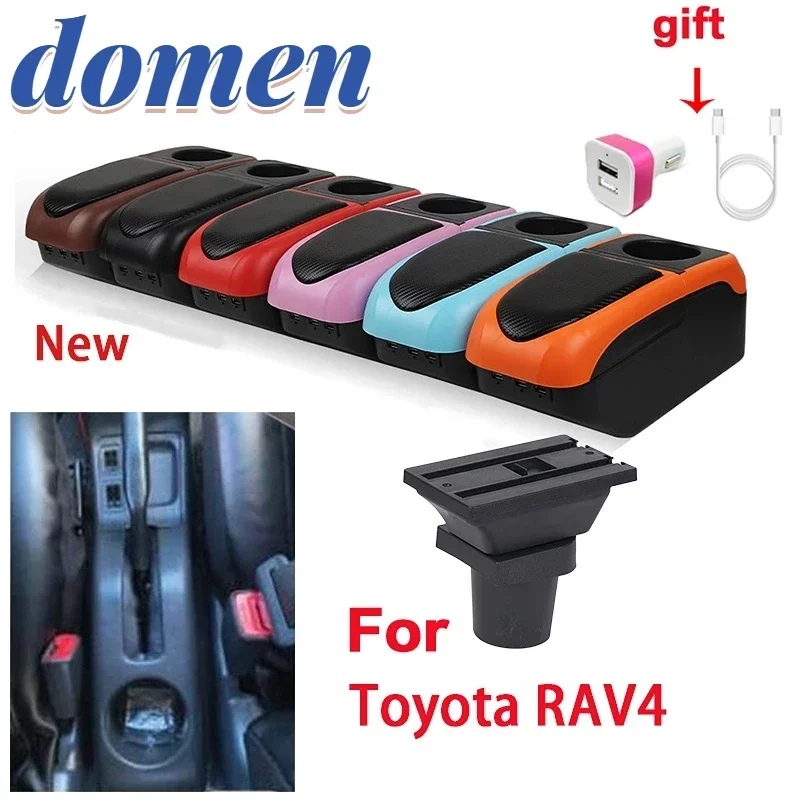 For Toyota RAV4 Armrest Box For Toyota RAV4 Storage box car Interior car accessories with USB cup holder