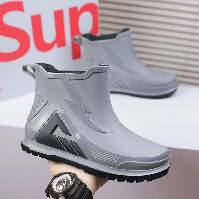 

Мужские резиновые сапоги, новинка лета 2029, кухонная работа, защита труда, водонепроницаемые резиновые сапоги, нескользящие водные сапоги